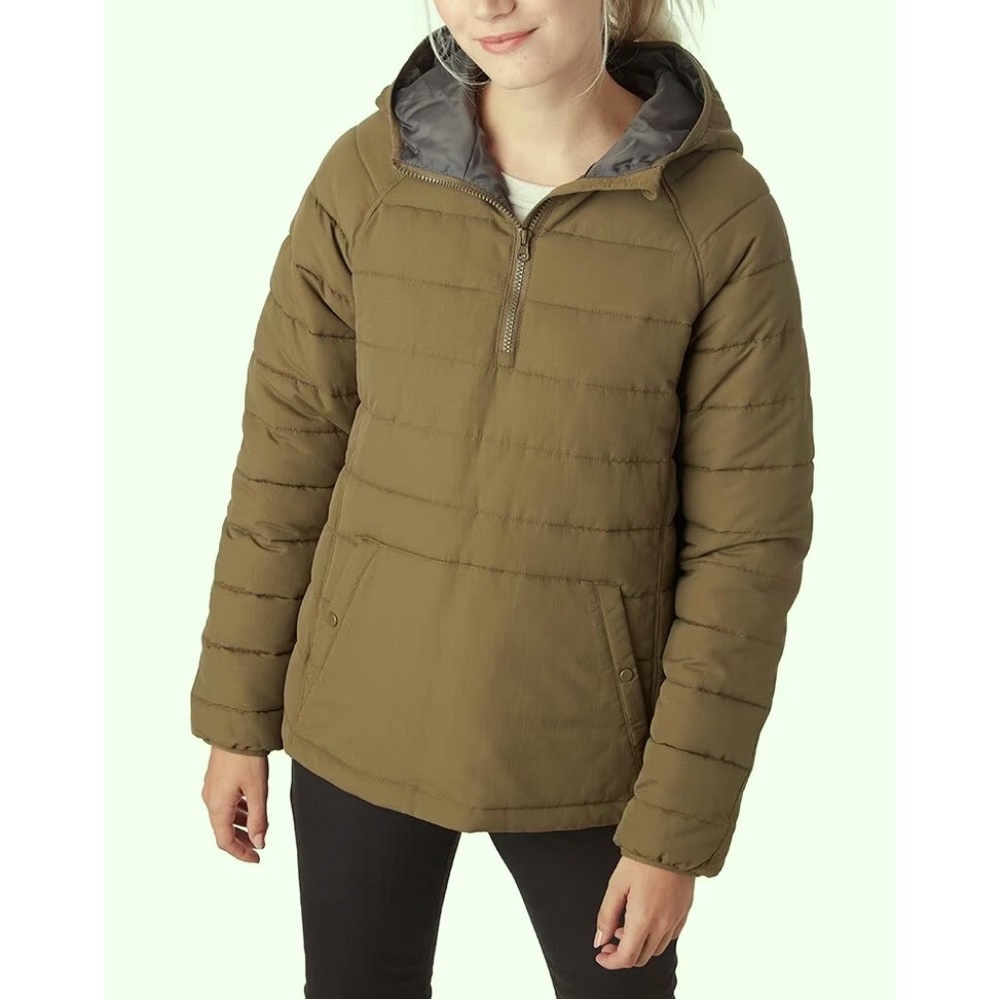 NWOT Stoic Olive Green Puffer Jacket with Hood